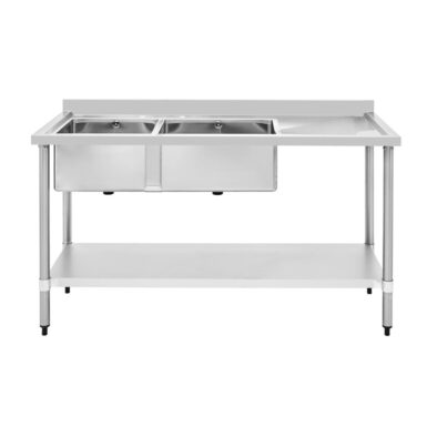 HOST Double Bowl Sink Right Hand Drainer Stainless Steel 1500mm