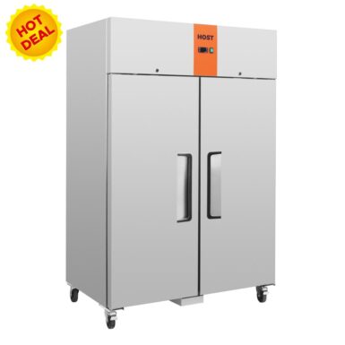 HOST Commercial Double Door Upright Freezer Stainless Steel 1200L