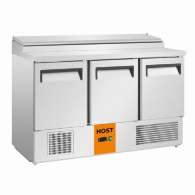 HOST 3 Door Saladette Prep Counter Fridge with GN compatible Topper 390L